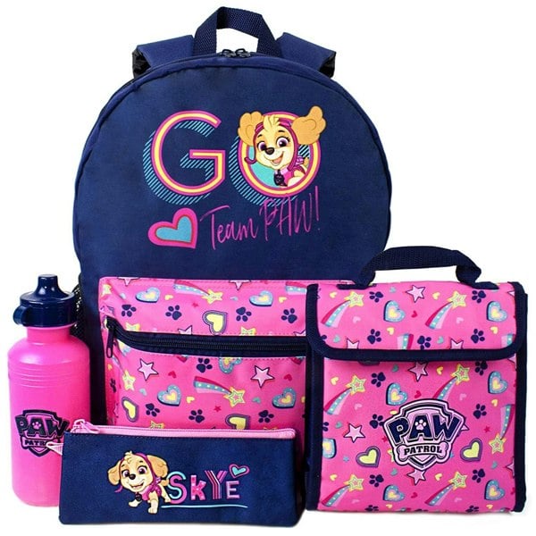 Paw Patrol Girls Backpack Set (Pack Of 4) - Pink/Navy