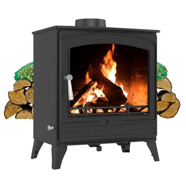 RoyalFire Royal Fire 8.5kW Steel Eco Multifuel Stove + Firewood Starter Kit