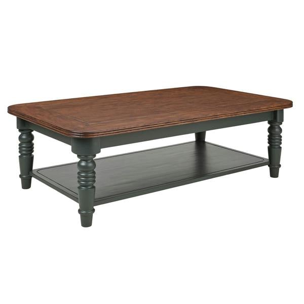 Queensbury Coffee Table with Oak Top and Shelf