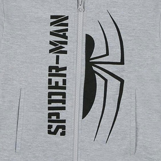 Onomato! Kids' Spider-Man Zip-Up Hoodie Size 6-8 Years Grey