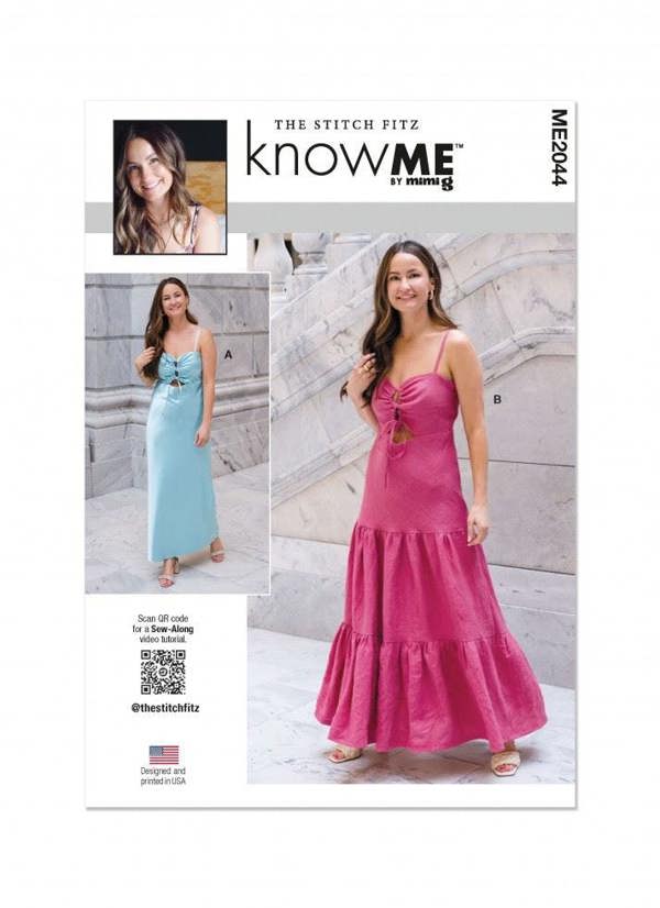Know Me Sewing Pattern 2044, Dresses for Women, K5 (8-10-12-14-16) - Easy