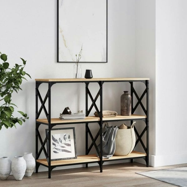 Berkfield Console Table Sonoma Oak 100x28x80.5 cm Engineered Wood