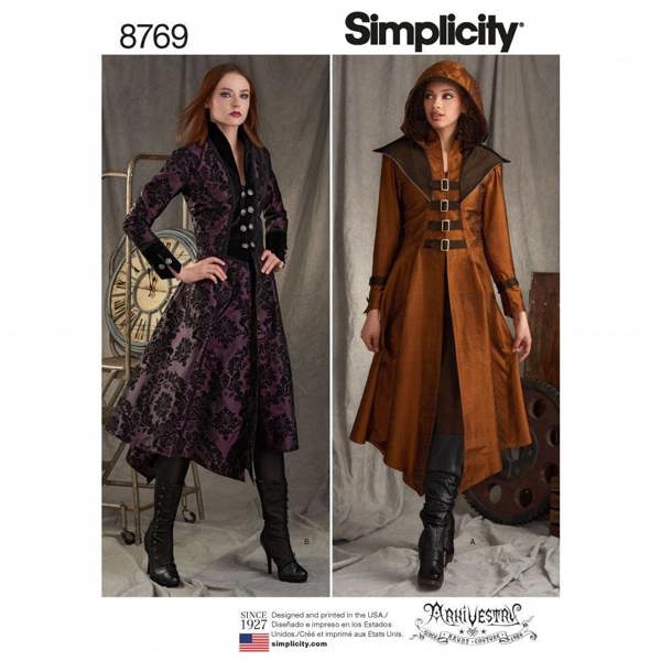 Simplicity Sewing Pattern 8769, Costumes, Coats for Women, H5 (6-8-10-12-14) - Intermediate