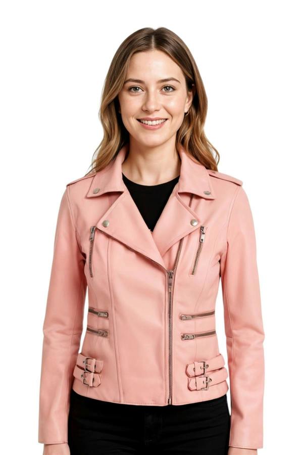Infinity Leather Womens Leather Vintage Brando Biker Jacket-Orlando