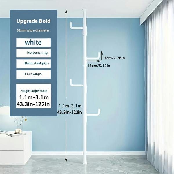 Havendro Telescopic Ceiling Corner Clothes Drying Rack Adjustable Laundry Pole