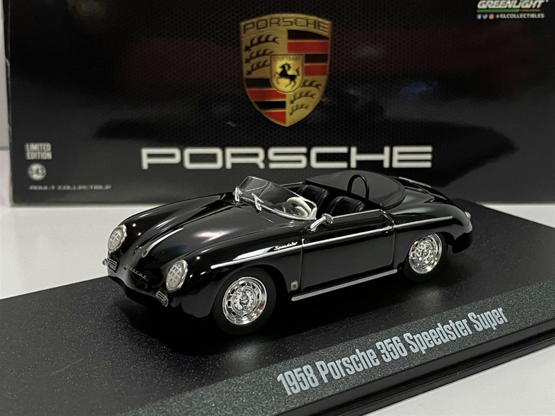 1958 porsche speedster super black steve mcqueen 1:43 greenlight 86539