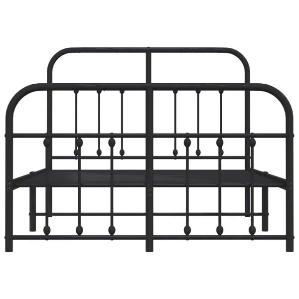 Berkfield Metal Bed Frame with Headboard and Footboard Black 120x200 cm