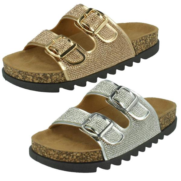 Spot On Ladies Spot On Wide Fit Slider Sandals F12009