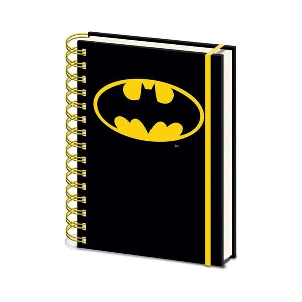 Batman Core Logo A5 Wirebound Notebook - Black/Yellow