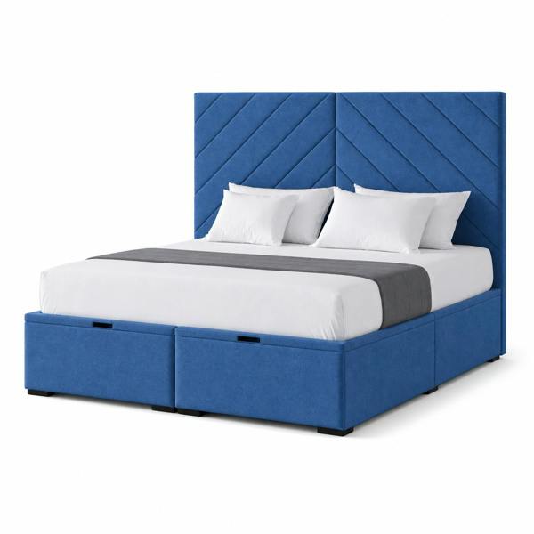 Great British Beds Diana Divan Ottoman Bed - Blue Plush