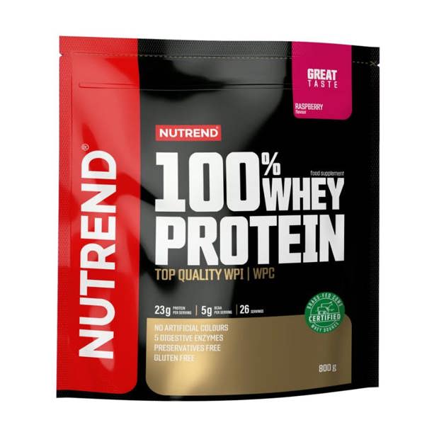 Nutrend 100% Whey Protein, Raspberry - 800g