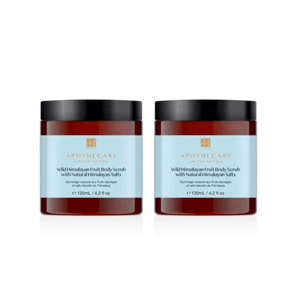 Dr Botanicals Wild Himalayan Fruit Body Scrub with Natural Himalayan Salts 120ml Twin Value Savings Pack