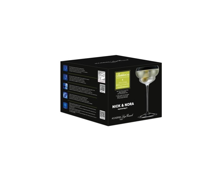 Luigi Bormioli Backdoor '20s Nick & Nora Glasses, 170ml x 4