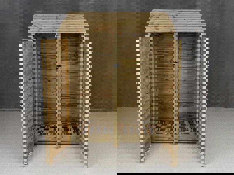 Arbor Garden Solutions Wooden Log Store with Door W-146cm, H-126cm or 180cm, D-88cm