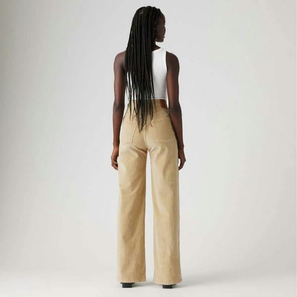 Levis Womens/Ladies Ribcage Wide Leg Trousers - Beige - 