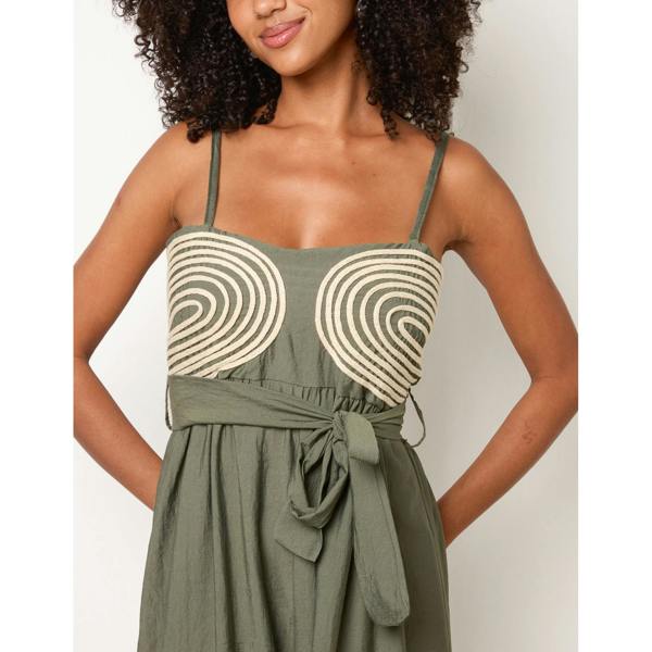 Blue Vanilla Gold Detailed Embroidered Stitching Jumpsuit