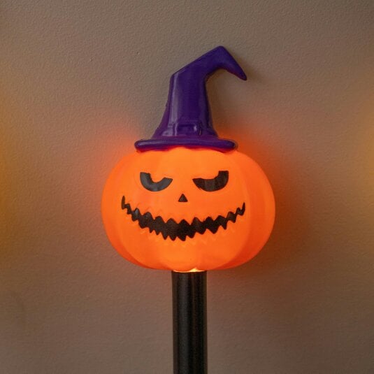 Samuel Alexander Set of 6 Halloween Light Up Pumpkin & Ghost Path Lights with Ground Stakes