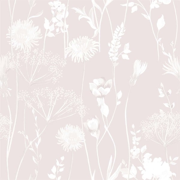 Catherine Lansfield Meadowsweet Floral Blush Straight Match Wallpaper