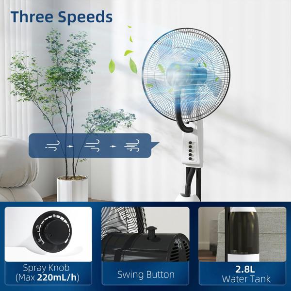 Pedestal Fan with Water Mist Spray