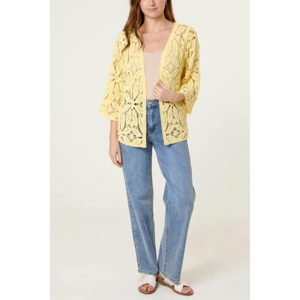 Blue Vanilla Crochet Tie Front Cardigan