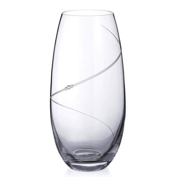 Diamante 'Silhouette' Crystal Barrel Vase Adorned with Swarovski® Crystals - 25cm