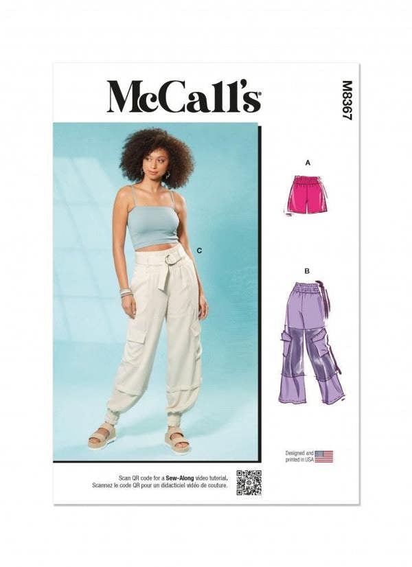 McCalls 8367 Paper Sewing Pattern – Women's Trousers & Shorts, Size XS-XXL, Intermediate