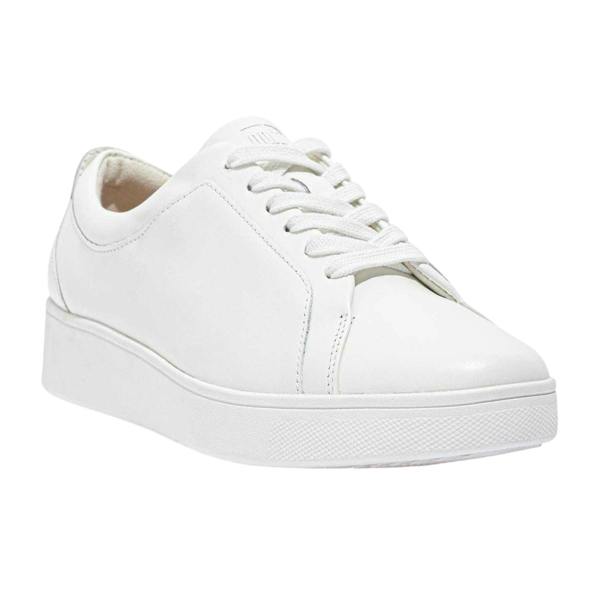 Fit Flop Womens/Ladies Rally Leather Platform Trainers - White - 