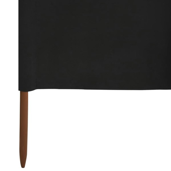 Berkfield 6-panel Wind Screen Fabric 800x80 cm Black
