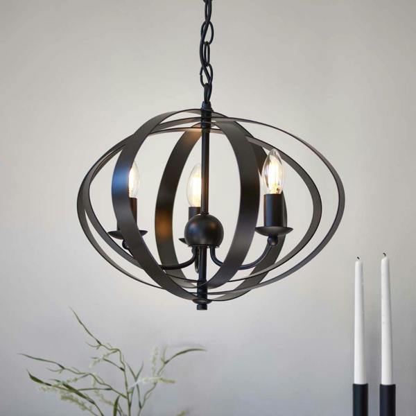 Pagazzi Lighting Midnight 3 Light Matte Black Pendant Ceiling Light