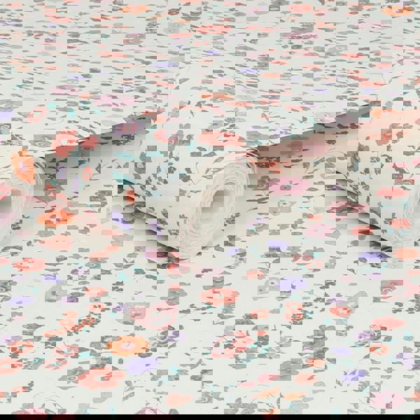 Next Woodland Ditsy Wallpaper - Lavender and Peach - 10m