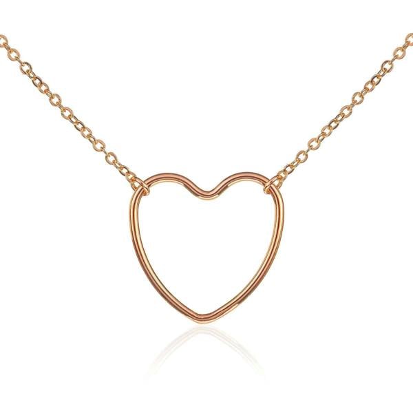 Dainty Rose Gold Heart Pendant Necklace for Women - namana.london