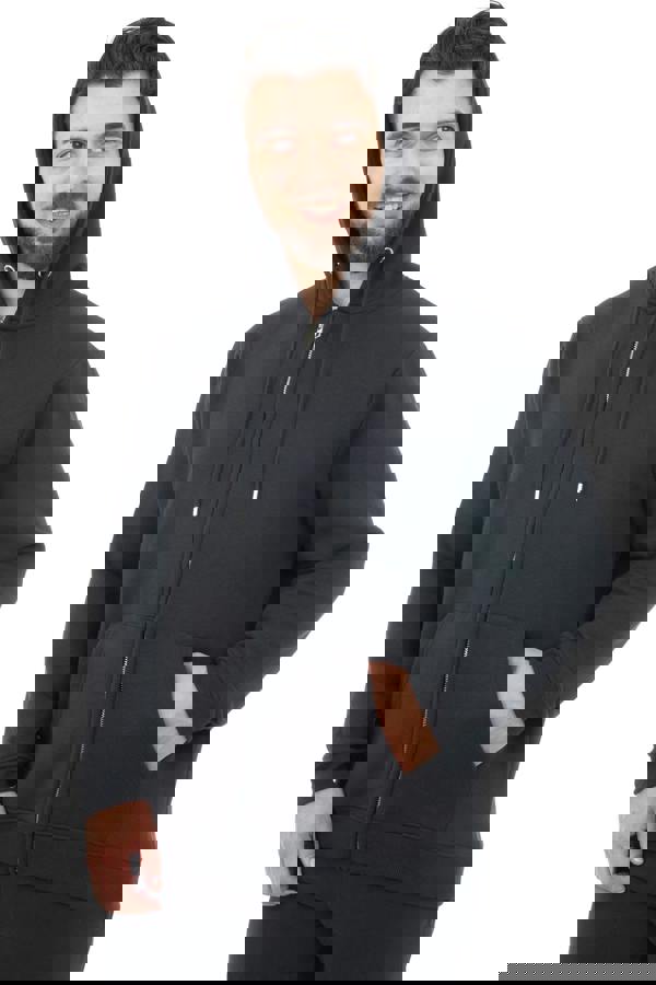 Smart Living Men's Zip-Up Hoodie - Eco-Friendly, Soft & Stylish - Black