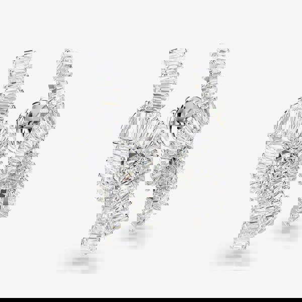 Swarovski Matrix Rhodium Plated White Zirconia Knot Stud Earrings 5727040