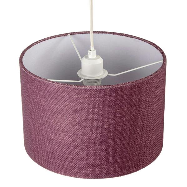 Tawny Port Burgundy Textured Linen Pendant Light Shade with Diffuser Image 3
