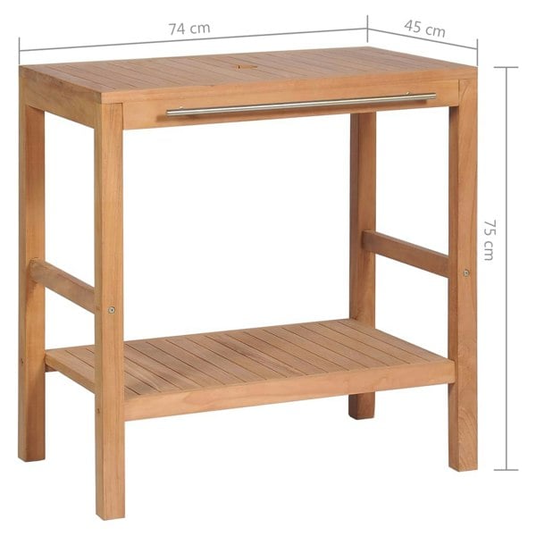 Berkfield Bathroom Vanity Cabinet Solid Teak 74x45x75 cm