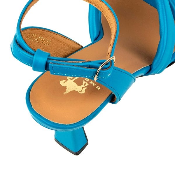 Embassy London Molly - Miami Blue - Women's leather strappy heel sandal in blue