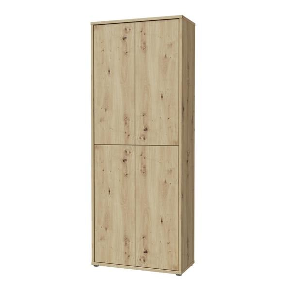 Furniture To Go Alice Springs Shoe Cabinet with 4 Doors Push-to-Open in Artisan Oak