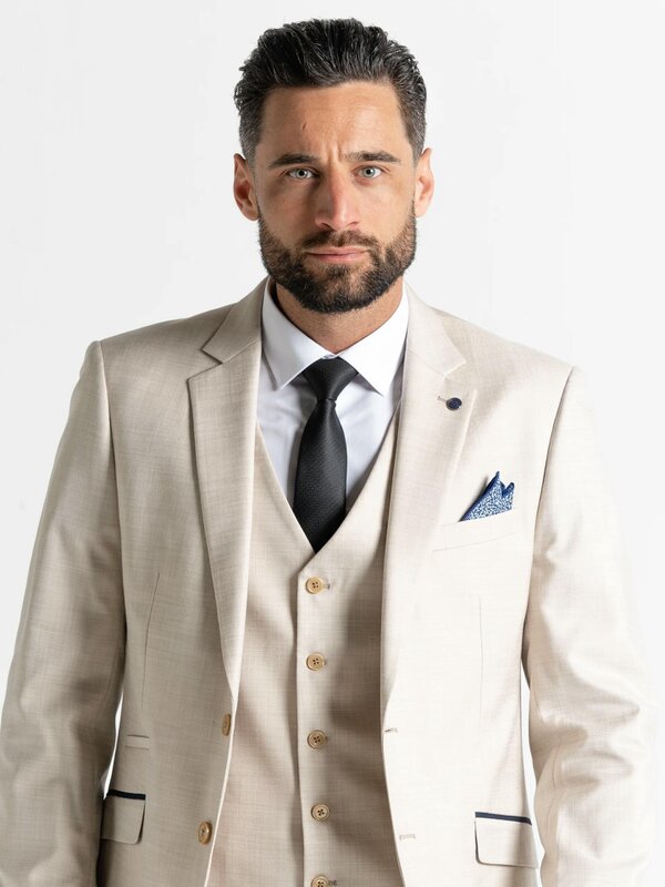 V2 Classic Henry - Cream Three Piece Suit