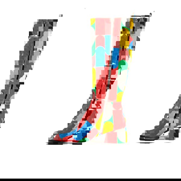 Embassy London GoGo - Groovy - Women's Italian leather block heel colourful long boot