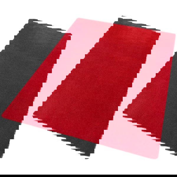 Modern Plain Red Rug – Soft Short Pile