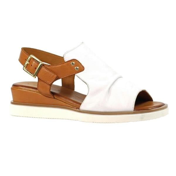 Lunar Womens Steffi Leather Wedge Sandals - White
