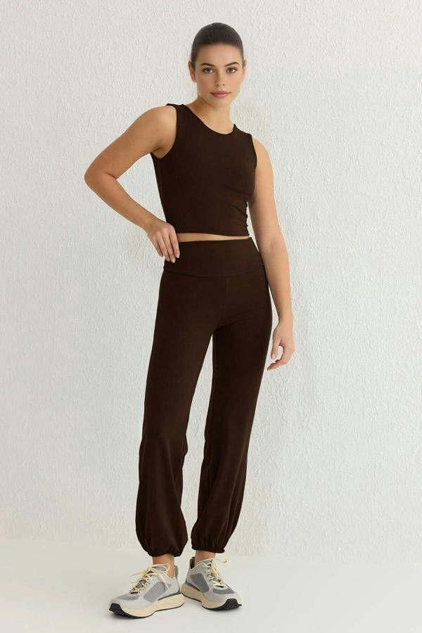 WOVCOR Brushed Soft Fabric Reflective Print Sport Knit Jogger