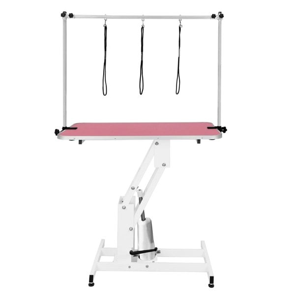 Monstershop White Hydraulic Grooming Table - Pink Table Top
