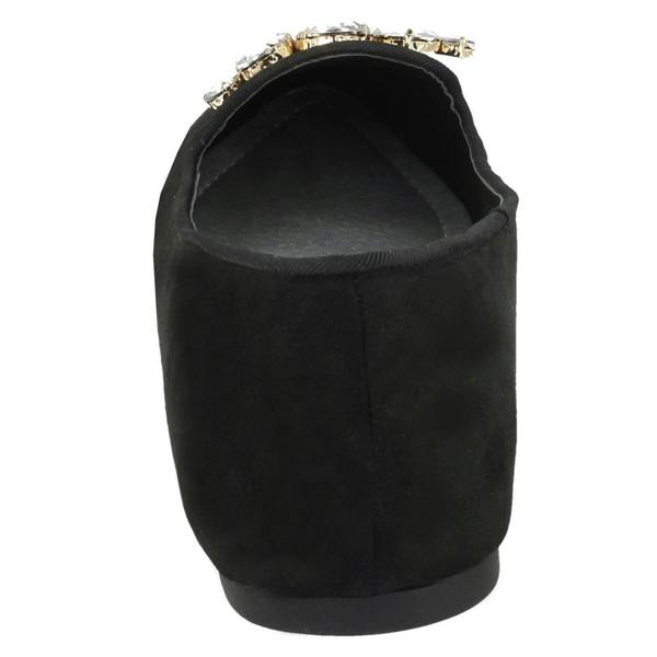 Spot On Ladies Spot On Jewel Trim Vamp Ballerinas