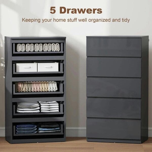 Chest of Drawers, 5-Drawer Storage Cabinets, Modern Dresser, Storage Drawer Unit for Bedroom