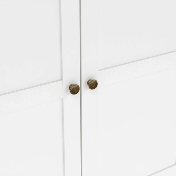 Wyld Haus Osaka Farmhouse White Wooden Wardrobe 4 Doors 2 Drawers