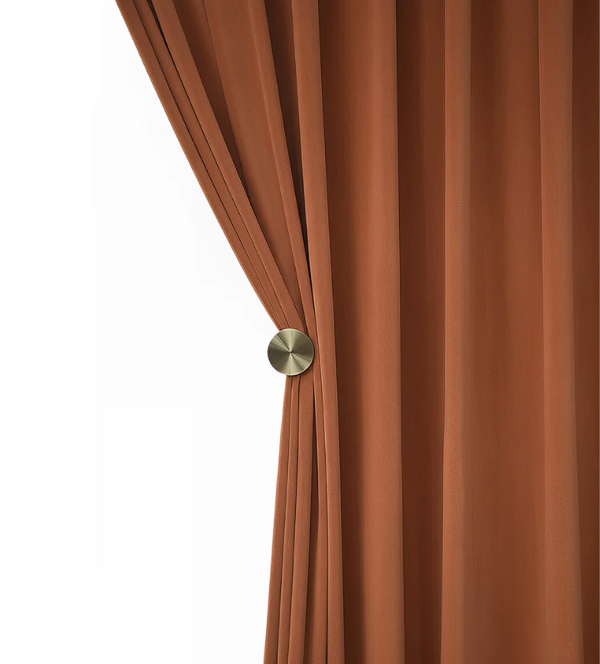 Anydrape 100cm Orange High Quality Modern Velvet Blackout Curtains for Living Room Bedroom Dining Luxury Window Drape