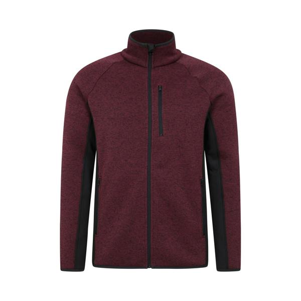 Mountain Warehouse Mens Treston Full Zip Fleece Jacket - Burgundy - 