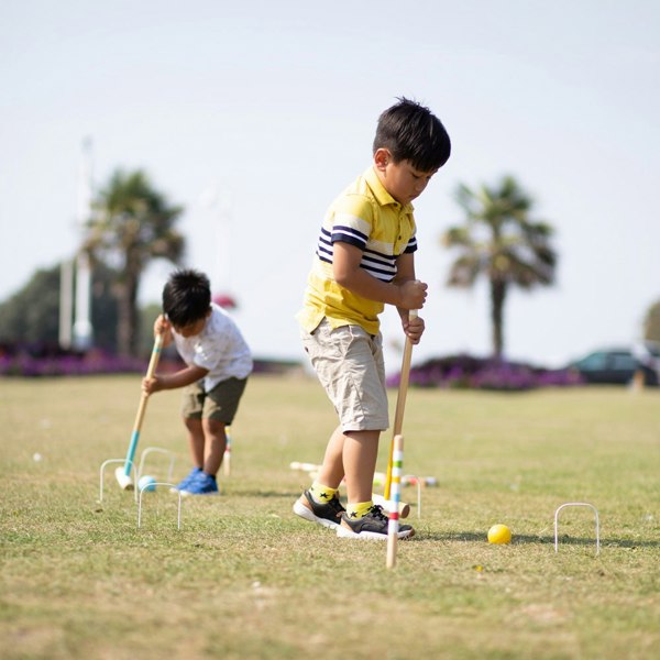 Bigjigs Toys Garden Croquet Set - Complete With 4 Wooden Mallets, 4 Balls & A Storage Bag