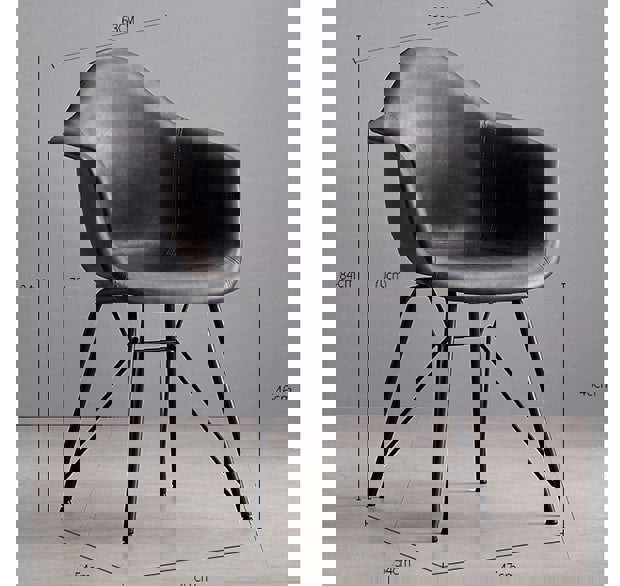 Bobby Dining Chair, Distressed Leather-Weilai Concept-Weilai Concept